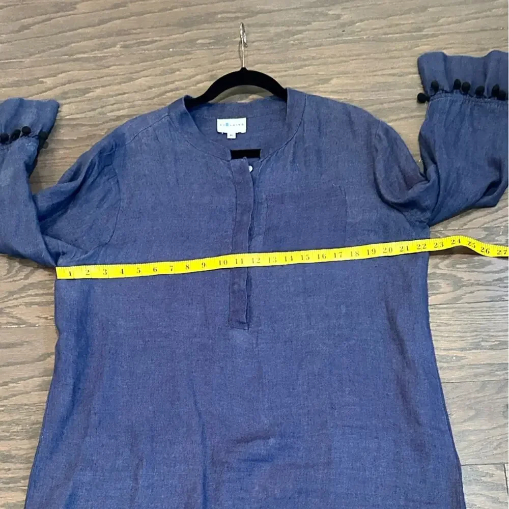 CJ Laing Navy Linen Tunic Dress Cover Up Size XL - Picture 9 of 11